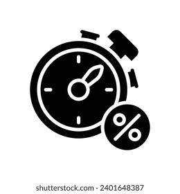 time discount icon. vector line icon for your website, mobile, presentation, and logo design.