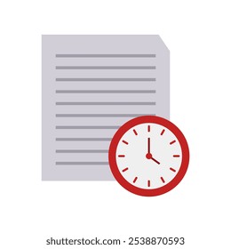 Documento de tempo ilustrado no plano de fundo branco