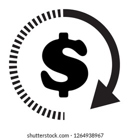 time dollar icon on white background. flat style. time is money icon for your web site design, logo, app, UI. element of business planning symbol. 