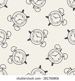 time doodle seamless pattern background