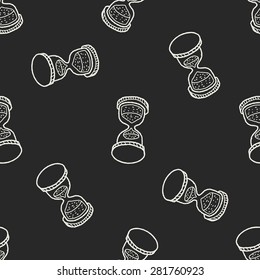 time doodle seamless pattern background