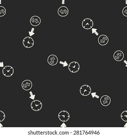 time doodle seamless pattern background