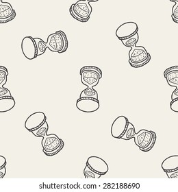 time doodle seamless pattern background