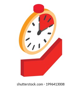 Time down icon. Isometric illustration of time down vector icon for web