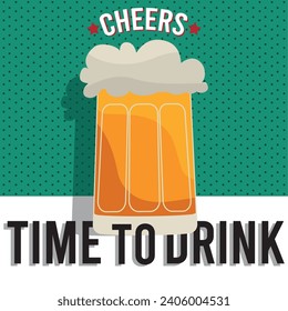 Time to drink beer poster Vector illustration