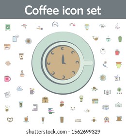 Time to drink coffee colored icon. Coffee icons universal set for web and mobile
