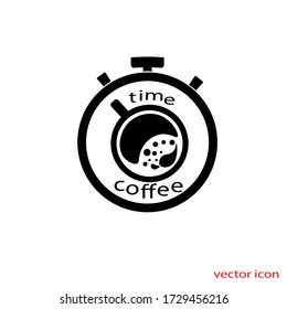 time to drink coffee. Cup of coffee. vector icon. flat design.