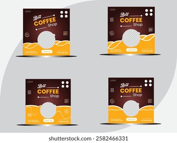 Time to drink coffee in realistic style. Cup of strong coffee with coffee beans and refined sugar on a white background. Creative vector banner with place for text.