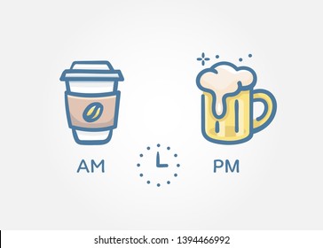 Time to Drinks vector icon banner