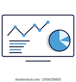 Time Driven Analytics Icon Design. Represents Analytics, Time-Driven Insights, Data Analysis, Performance Tracking. Vector icon.