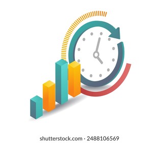 Time as a Driver of Business Growth flat illustration