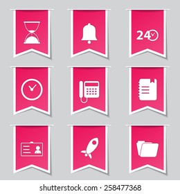 Time Duration Label Vector Pink Icon Design Set