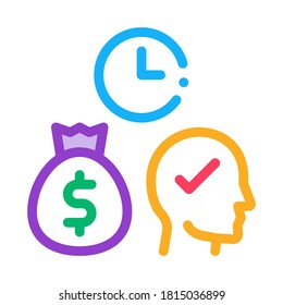 tiempo para ganar dinero vector de icono. tiempo para ganar dinero. ilustración de símbolo de contorno aislado