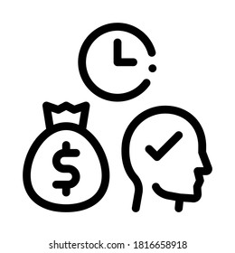 tiempo para ganar dinero vector de icono. tiempo para ganar dinero. ilustración de símbolo de contorno aislado