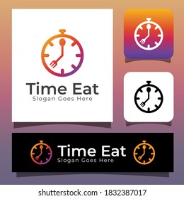 time eat logo, diet, fast food, food time logo design