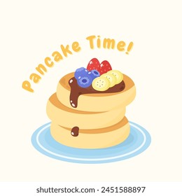 hora de comer panqueque, Ilustración vectorial