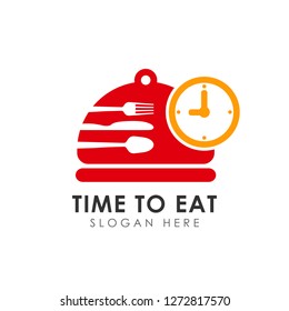 time to eat vector icon design. eat time logo design template