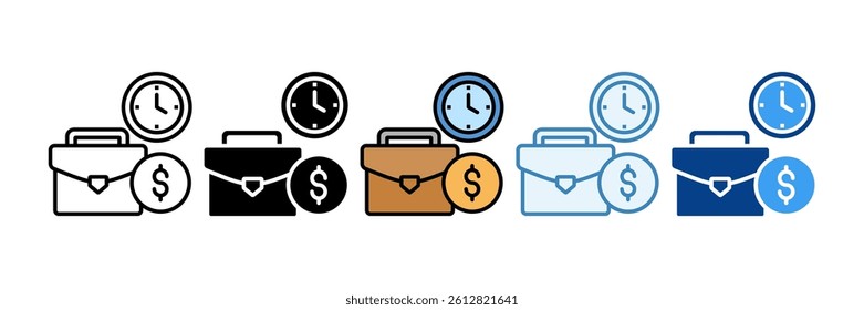 Time Economy Icon Set Multiple Style Collection