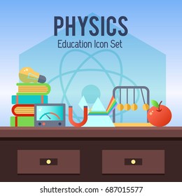 Time to education book back to school school subjects power of knowledge vector illustration