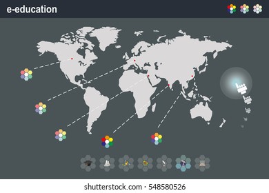 Time to education infographics, back to school,  power of knowledge, vector illustration.