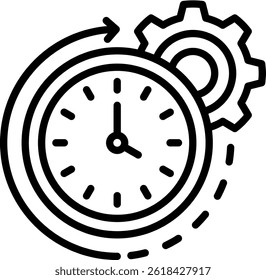 Time Efficiency Icon Line Vector Illustration