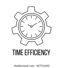 Time efficiency icon or logo line art style. Vector Illustration.