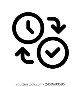 time efficiency icon. vector line icon for your website, mobile, presentation, and logo design.