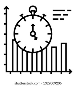 Time efficiency, Line vector icon.