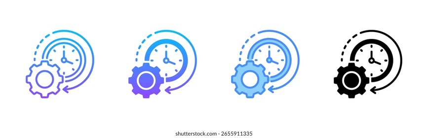 Time Efficiency Multi Style Icon Set