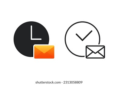 Time email icon. Illustration vector