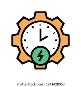 tiempo del vector de icono de color de ahorro de energía. señal de tiempo de ahorro de energía. ilustración de símbolo aislado