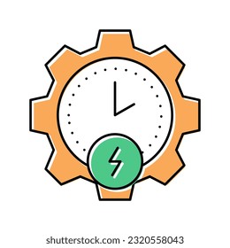 tiempo del vector de icono de color de ahorro de energía. señal de tiempo de ahorro de energía. ilustración de símbolo aislado
