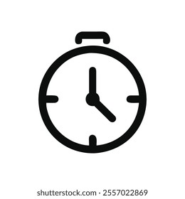 Time is of the Essence: A simple yet powerful icon symbolizing the passage of time, punctuality, and efficiency. This minimalist design is perfect for websites, apps, and presentations.