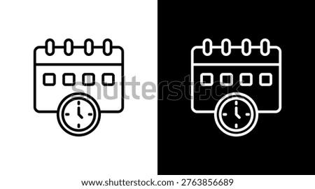 Time Estimation White Icon Set Design