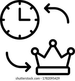 Intercambio de tiempo con el Vector de Concepción de Liderazgo Diseño de Icono de Icono, Comercial y Símbolo de trueque sobre fondo blanco