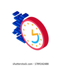 Time Expiration Icon Vector. Isometric Time Expiration sign. color isolated symbol illustration