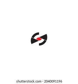 time eye symbol simple logo vector