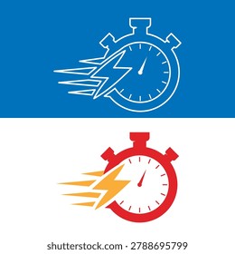 Time fast icon, faster icon design, express delivery icon design, express service set icon