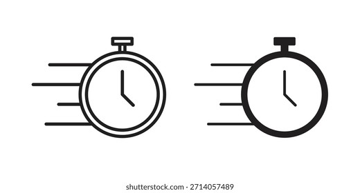 Tiempo rápido icono gráfico doodle, boceto, Ilustración vectorial de dibujo de contorno