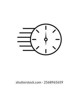 Time fast icon Isolated flat vector in outline