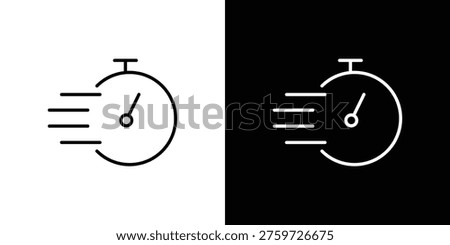 Time fast icon. Isolated Line Icon.