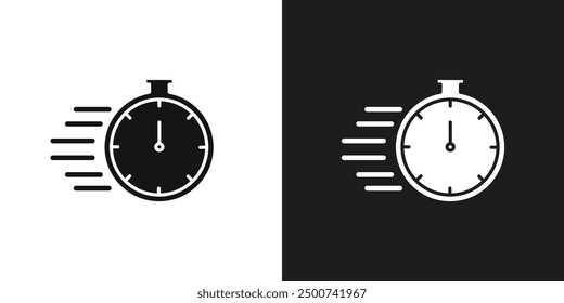 Tiempo rápido icono de línea de arte Vector