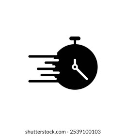 Tiempo rápido icono logo signo conjunto Vector contorno