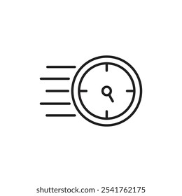 Time fast icon Outline set in black and white color