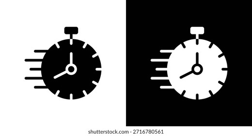 Time fast icon silhouette vector illustration isolated flat style