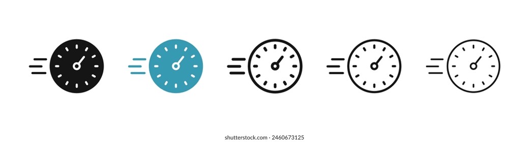 Time Fast Icon Suite. Symbol zur Darstellung der schnellen Lieferung in UI-Designs.