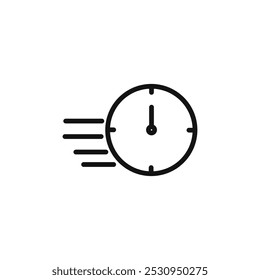 Icono de tiempo rápido Ilustración plana de línea delgada
