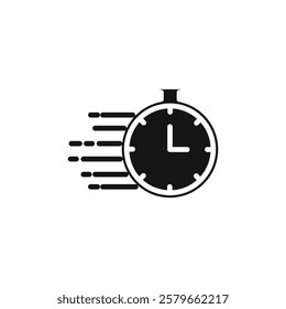 Time fast icon Vector flat thin line illustration