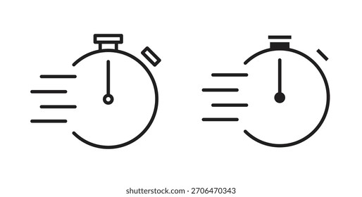 Ícone de tempo rápido para sites e design plano minimalista móvel.