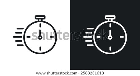 Time fast icons in black and white liner strokes for web design.